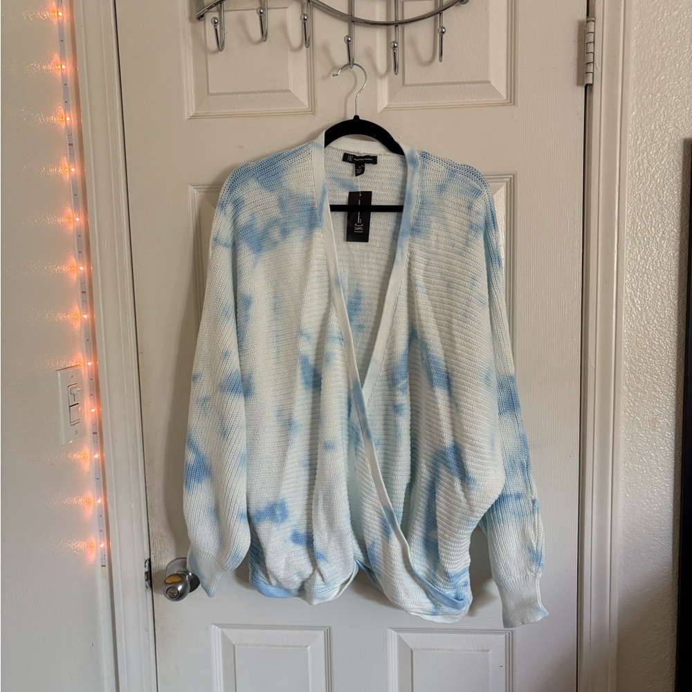 INC International Concepts Blue and White Cardigan